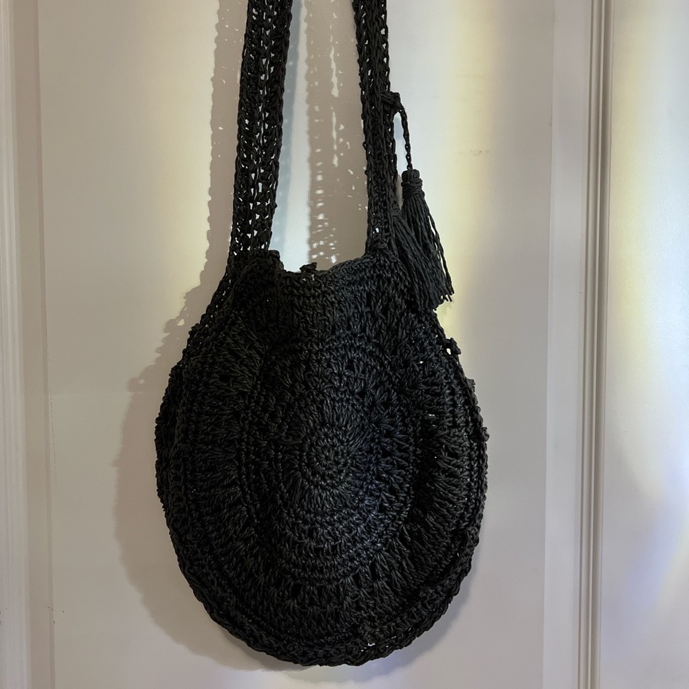 Black straw bag (asos)